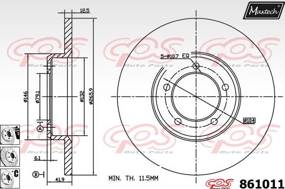 Maxtech 70200560 - Remkomplekts, Bremžu suports ps1.lv