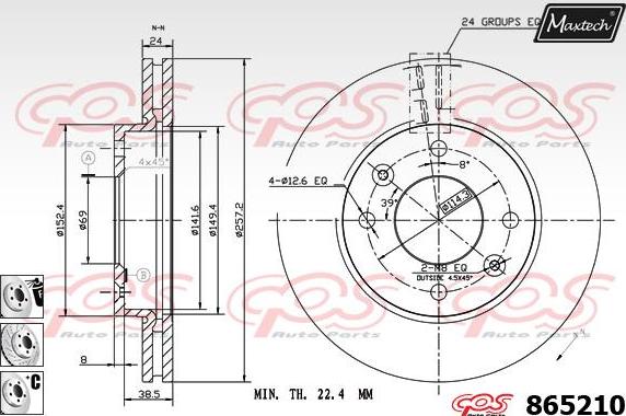 Maxtech 861034 - Bremžu diski ps1.lv