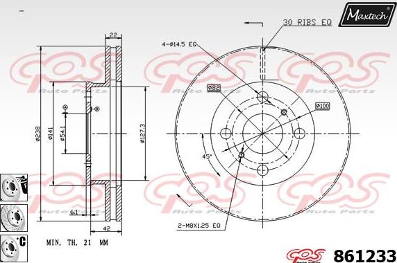 Maxtech 70200586 - Remkomplekts, Bremžu suports ps1.lv