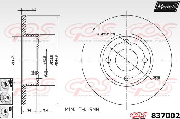 Maxtech 70200583 - Remkomplekts, Bremžu suports ps1.lv