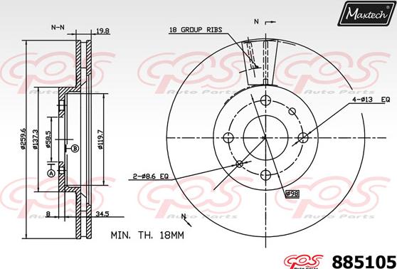 Maxtech 70200576 - Remkomplekts, Bremžu suports ps1.lv