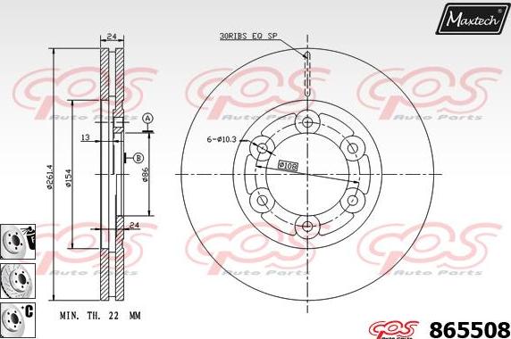 Maxtech 861354 - Bremžu diski ps1.lv