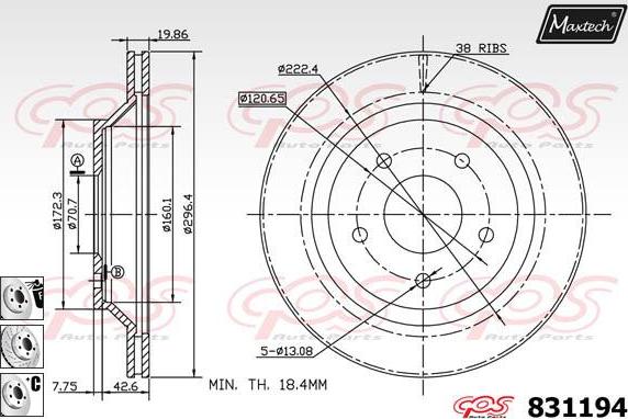 Maxtech 877219 - Bremžu diski ps1.lv