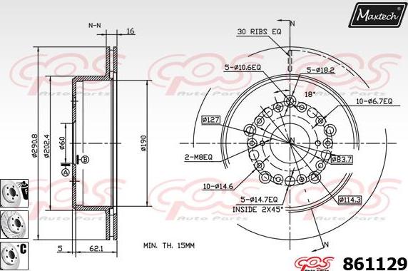 Maxtech 70200626 - Remkomplekts, Bremžu suports ps1.lv