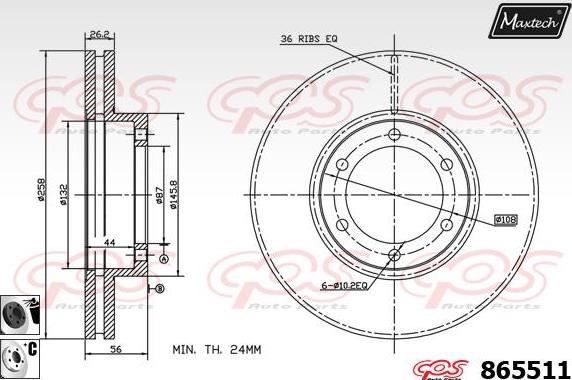 Maxtech 70200673 - Remkomplekts, Bremžu suports ps1.lv