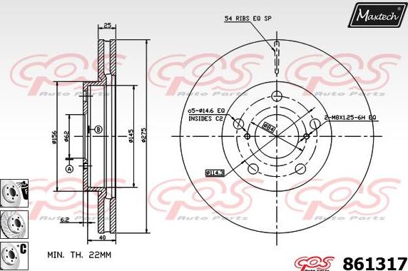 Maxtech 70200097 - Remkomplekts, Bremžu suports ps1.lv