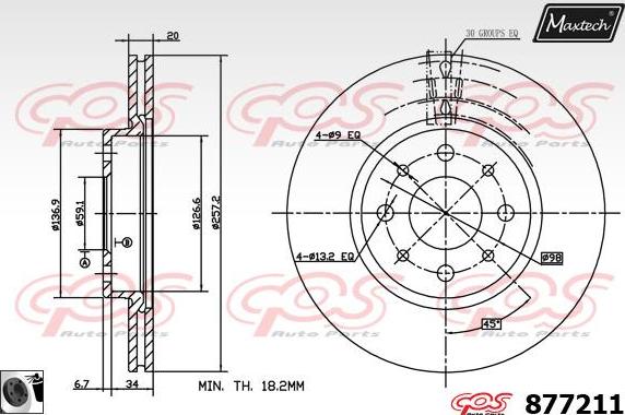 Maxtech 70200058 - Remkomplekts, Bremžu suports ps1.lv