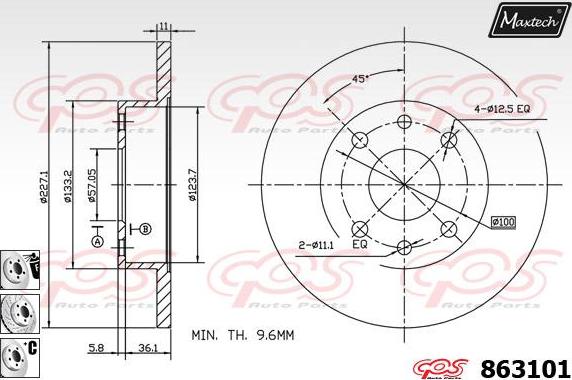 Maxtech 70200009 - Remkomplekts, Bremžu suports ps1.lv