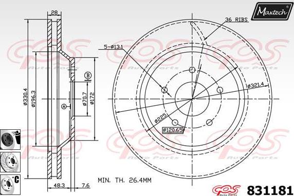 Maxtech 70200194 - Remkomplekts, Bremžu suports ps1.lv