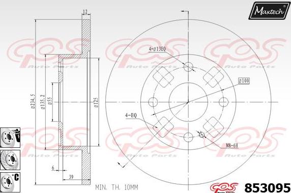 Maxtech 72954002 - Virzulis, Bremžu suports ps1.lv