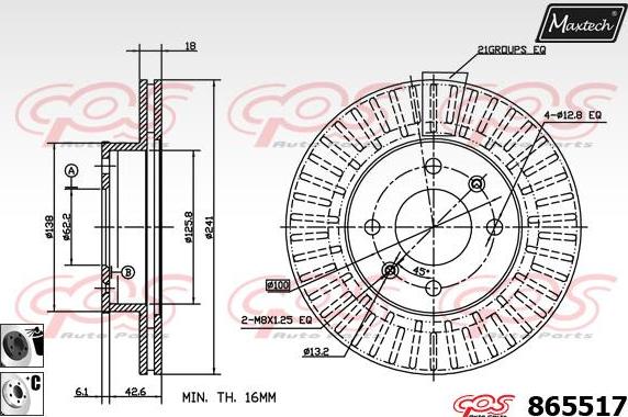 Maxtech 70200151 - Remkomplekts, Bremžu suports ps1.lv