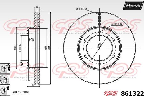 Maxtech 853033 - Bremžu diski ps1.lv