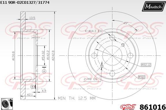 Maxtech 70200103 - Remkomplekts, Bremžu suports ps1.lv