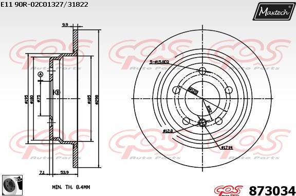 Maxtech 70200118 - Remkomplekts, Bremžu suports ps1.lv