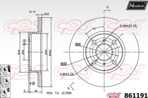 Maxtech 72938047 - Virzulis, Bremžu suports ps1.lv