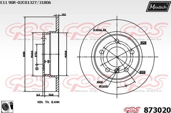 Maxtech 70200112 - Remkomplekts, Bremžu suports ps1.lv