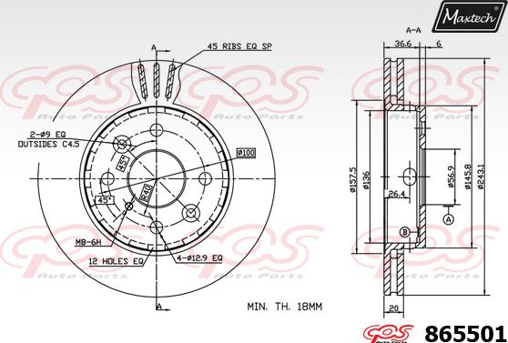 Maxtech 70200186 - Remkomplekts, Bremžu suports ps1.lv