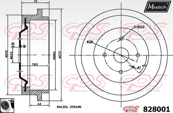 Maxtech 70200177 - Remkomplekts, Bremžu suports ps1.lv