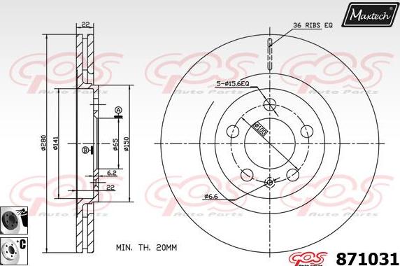 Maxtech 70200862 - Remkomplekts, Bremžu suports ps1.lv