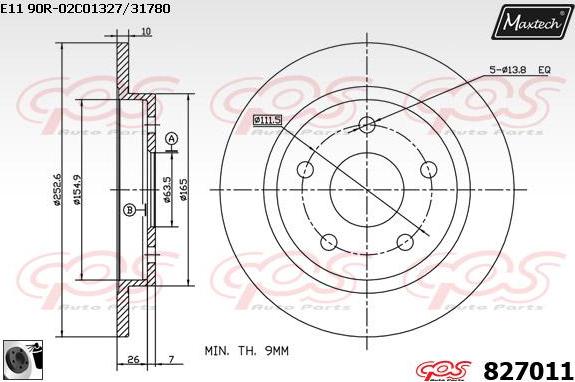 Maxtech 70200820 - Remkomplekts, Bremžu suports ps1.lv