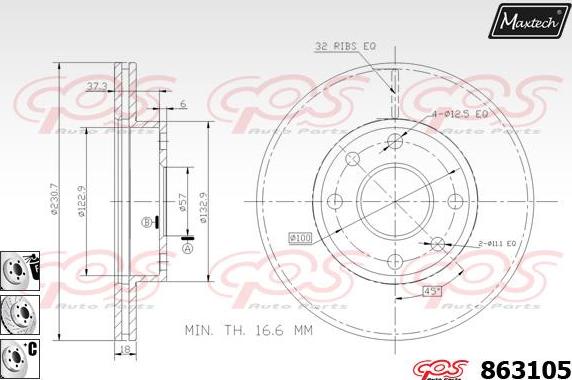 Maxtech 861246 - Bremžu diski ps1.lv