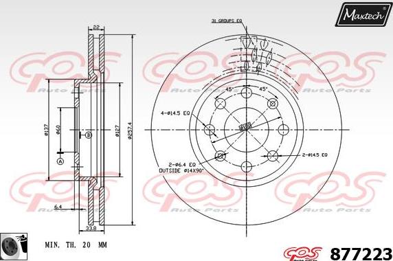 Maxtech 70200308 - Remkomplekts, Bremžu suports ps1.lv