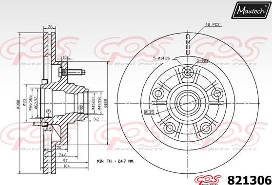 Maxtech 70200312 - Remkomplekts, Bremžu suports ps1.lv