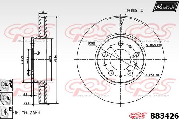 Maxtech 875327 - Bremžu diski ps1.lv