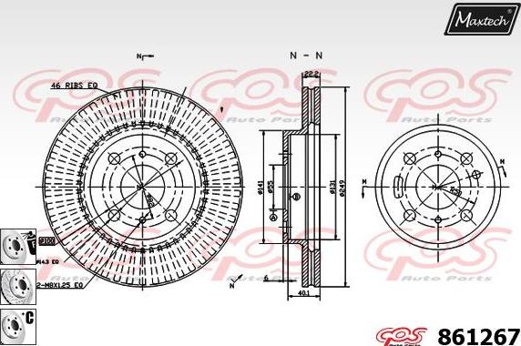 Maxtech 861253 - Bremžu diski ps1.lv