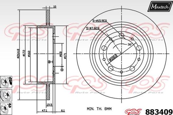 Maxtech 871103 - Bremžu diski ps1.lv