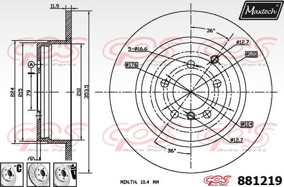 Maxtech 70203033 - Remkomplekts, Bremžu suports ps1.lv