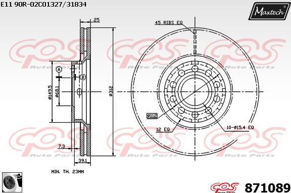 Maxtech 70200208 - Remkomplekts, Bremžu suports ps1.lv