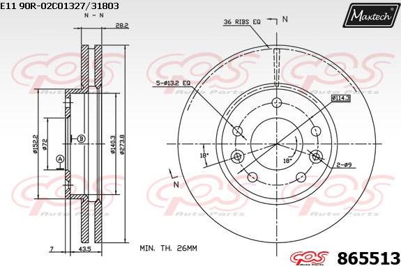 Maxtech 70200218 - Remkomplekts, Bremžu suports ps1.lv