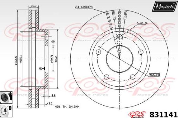 Maxtech 70200280 - Remkomplekts, Bremžu suports ps1.lv