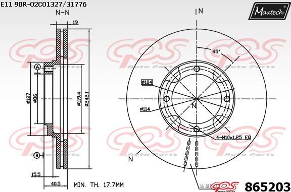 Maxtech 70200236 - Remkomplekts, Bremžu suports ps1.lv