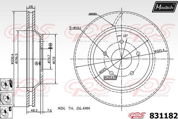 Maxtech 70200276 - Remkomplekts, Bremžu suports ps1.lv