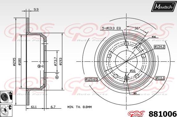 Maxtech 70200754 - Remkomplekts, Bremžu suports ps1.lv