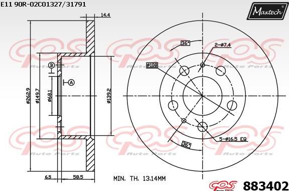 Maxtech 70200756 - Remkomplekts, Bremžu suports ps1.lv