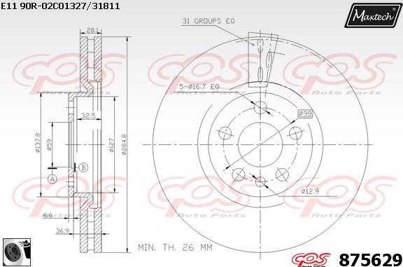 Maxtech 70200751 - Remkomplekts, Bremžu suports ps1.lv