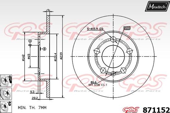 Maxtech 875615 - Bremžu diski ps1.lv