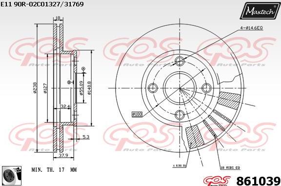 Maxtech 70203049 - Remkomplekts, Bremžu suports ps1.lv