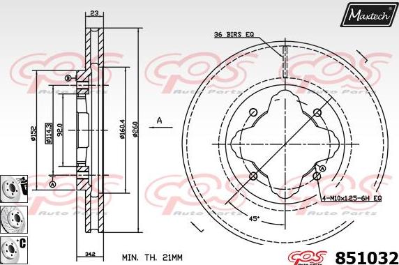 Maxtech 70203003 - Remkomplekts, Bremžu suports ps1.lv