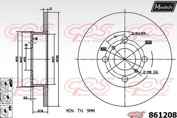 Maxtech 70203002 - Remkomplekts, Bremžu suports ps1.lv