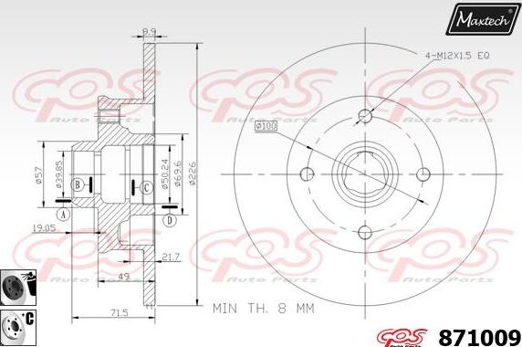 Maxtech 70203012 - Remkomplekts, Bremžu suports ps1.lv