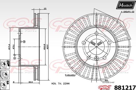 Maxtech 70203034 - Remkomplekts, Bremžu suports ps1.lv