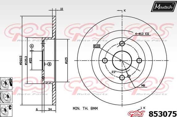 Maxtech 70203030 - Remkomplekts, Bremžu suports ps1.lv