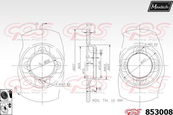 Maxtech 70203031 - Remkomplekts, Bremžu suports ps1.lv