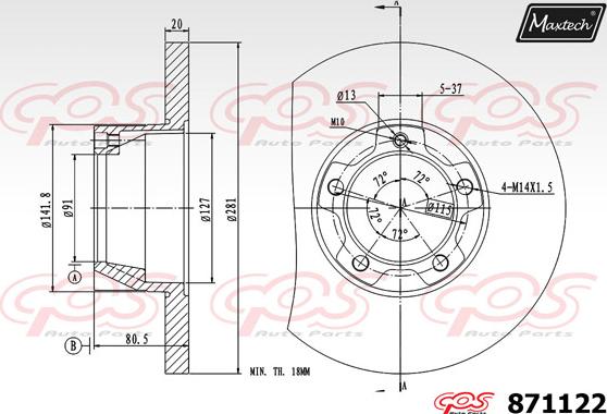 Maxtech 70203037 - Remkomplekts, Bremžu suports ps1.lv