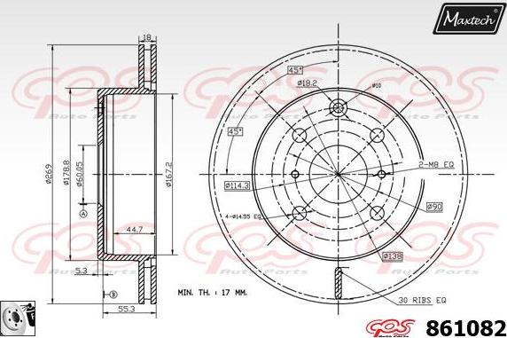 Maxtech 71810055 - Vadīkla, Bremžu suports ps1.lv