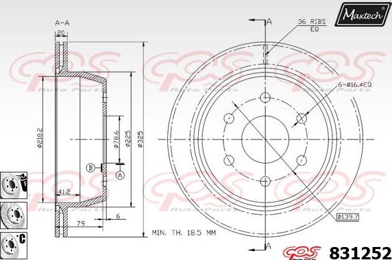 Maxtech 71810056 - Vadīkla, Bremžu suports ps1.lv